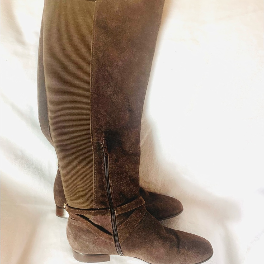 Antonio Melani Women Brown Suede Tall Over the Knee Boots Buckle - Picture 9 of 13